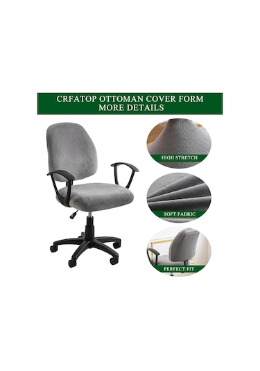 Gökyüzü Mavisi Ofis Koltuğu Kapağı Süper Yumuşak Kadife Streç Yıkanabilir Toz Geçirmez Koruyucular Bilgisayar Masası Kolsuz Sandalye Slipcover