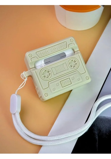 Qapla Silikon Kılıf Airpod 4 Kulaklıkların İçin Silikon Kılıf Airpod'lar İçin Kılıf 418497297 Bej