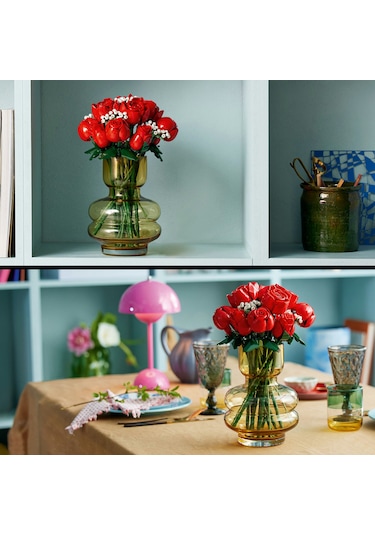 LEGO® Icons Gül Buketi 10328 Yetişkinler için Dekoratif ve Sergilenebilir Model Yapım Seti - 822 Parça