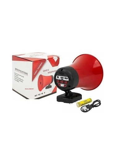 Araç Üstü Mıknatıslı 50 W Hoparlör (Şarjlı-Bluetooth-Usb-Sdkart)