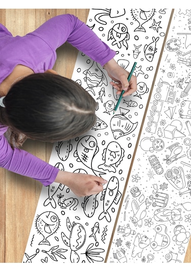 Esatoys Bebek Ve Çocuk İçin 3,75 Metre Rulo Boyama Kağıdı