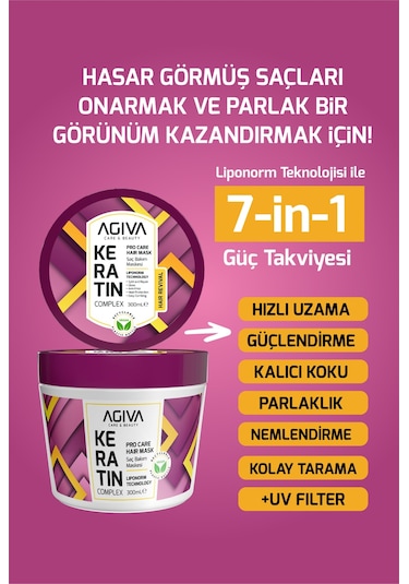 Besleyici Onarıcı Keratin İçerikli Saç Bakım Maskesi-300ml