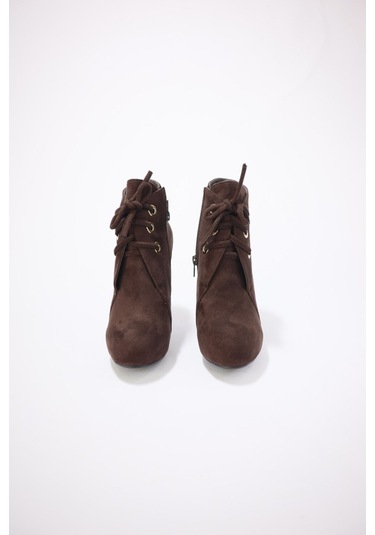 Kadın Nubuk Uzun Topuklu Ayakkabı Kahverengi