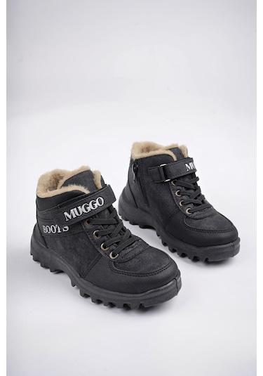 Muggo Trudy Garantili Soğuğa Dayanıklı Kürklü Cırtlı Ve Bağcıklı Çocuk Bot 001