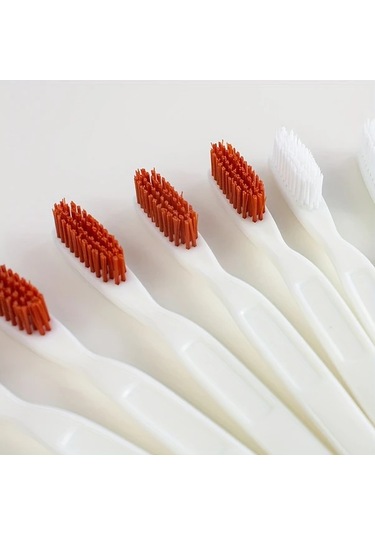 Willowhaven 12'li Paket Süper Sert Naylon Diş Fırçası Yetişkinler İçin - Esnek Başlı Kahve Beyaz Saplı Hassas Diş Eti