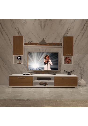 Decoraktiv Eko 5da Mdf Dvd Tv Ünitesi Tv Sehpası Beyaz - Ceviz