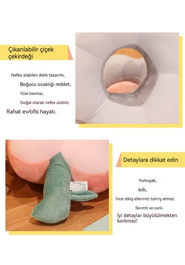 Pembe Çiçekli Masa Şekerleme Ofis Şekerleme Yastığı 40 30 25 Cm