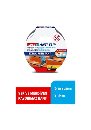 Kaydırmaz Bant, Merdiven İçin, Siyah, 5m X 25mm