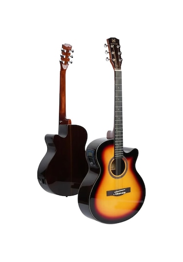 Maxword M501-sb-eq Profesyonel Sunburs Elektro Akustik Gitar Seti 4/4 Yetişkin Seri Üst Segment
