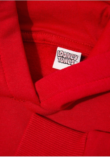 Mavi - Bugs Bunny Baskılı Fermuarlı Kırmızı Sweatshirt 7s10036-70471 Kırmızı