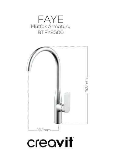 Creavit Faye Mutfak Armatürü Krom Bt.fy8500