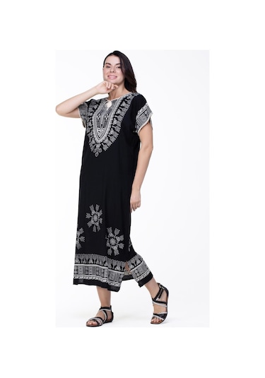 Kısa Kol Pamuk Hitit Uzun Elbise Saray Siyah Sry Syh-saray Siyah