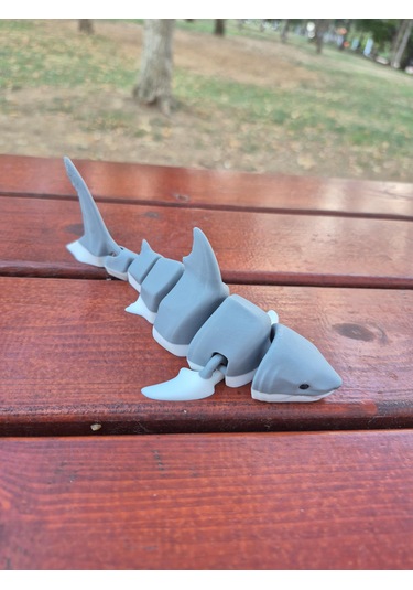 Hareketli 3d Baskı Köpek Balığı Oyuncağı Esnek Ve Eklemli Ta...