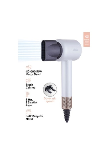 Sinbo Shd-1714 Bldc Saç Kurutma Makinesi - Beyaz - 1600 Watt