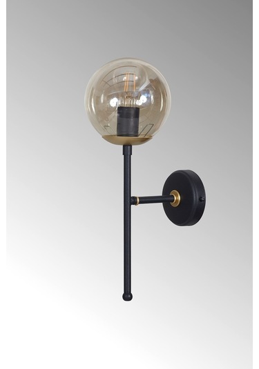 Luzarana Olimpo Sarı-siyah Metal Gövde Bal Rengi Camlı Tasarım  Aplik Sarı - Siyah