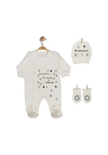 Pia Baby Gl 1950-02 İsme Özel Beşli Tulum Set Krem