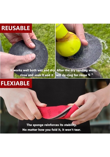 Symbee 18 Adet 5 İnç Yuvarlak Tepsi Yumuşak Fırça Zımpara Diskleri, Otomotiv Ahşap İşleme İçin Islak/kuru Kullanıma Uygun Zımparalar