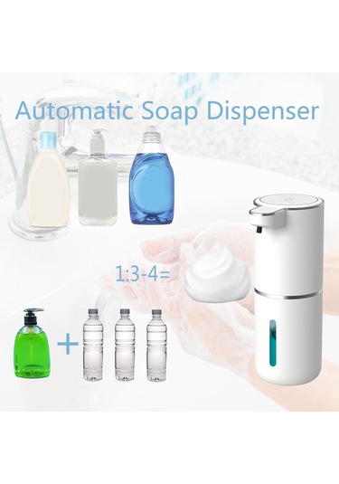 Anjiexun Sabunluk - Temassız Köpüren Sabunluk 400ml Banyo İçin Beyaz