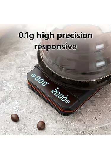 Xuweiwei Zeki Elektronik Gıda Tartısı Siyah Cn-668 Hassas Ölçüm Çoklu Birim Dönüştürme Led Ekran Type-c Şarj Uzun Pil Ömrü Siyah