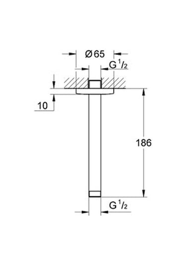 Grohe Tavandan Duş Başlığı Tavan Iniş Borusu 186 Mm - 27559000 Diğer