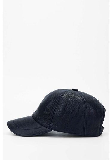 Tamer Tanca Erkek Hakiki Deri Lacivert Şapka 524 1864k Sapka Sk21-22 Lacıvert Lacivert