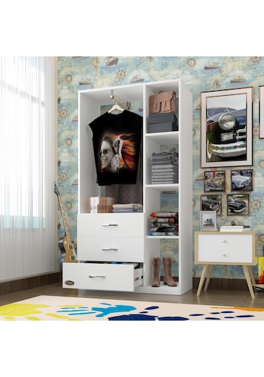 Kenzlife giysi dolabı ökkeş 175*90*40 byz gardırop 3 çekmeceli