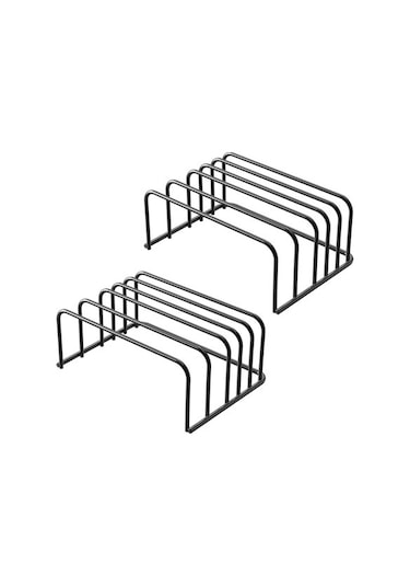 Agoodshop Kesme Tahtası Düzenleyici, 2li Paket Kesme Tahtası Tutucu Rafı Pişirme Kurabiye Tepsisi S Antrasit - Gri