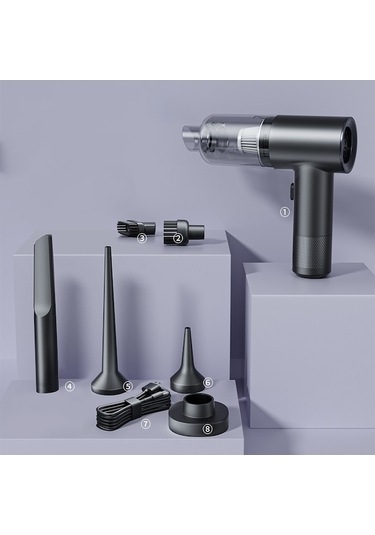 Wondernest 2025 Yükseltmesi Süpürgesi, Şarj Edilebilir Lichen Kablosuz Ev Süpürgesi, Güçlü Emiş, Büyük Araba Temizliği Wd Siyah