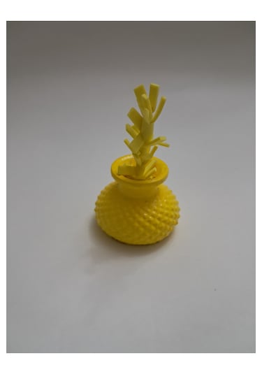 6 Adet Sarı Yapay Çiçekli Limon Sarısı Minik Vazo