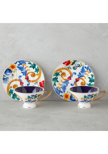 Bk Gift Willow New Bone China 4 Parça 2 Kişilik Kahve Fincan Takımı 90 Ml Renkli Şık Ve Zarif Fincan Seti Kobitmeyencom36722 Bk Gift Diğer