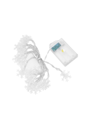 Shineyee Noel Kar Tanesi Led Işık Zinciri, 3m 20 Işık, Pil Kutusu Besleme Piller Dahil Değil , Sıcak Beyaz, Sürekli Ve Parıltı Modu, Noel, Parti, Odalar İçin Dekorasyon Diğer