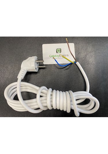 Fişli Topraklı Uzatma Kablosu Tam Bakır 3x1mm 2 metre