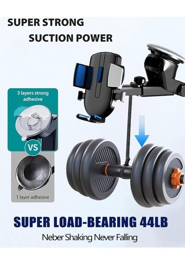 Yingfu Araba Telefon Tutucu Sabit Emiş, Ultra Dayanıklı Uzun Kol Cep Telefonu Tutucu Diğer