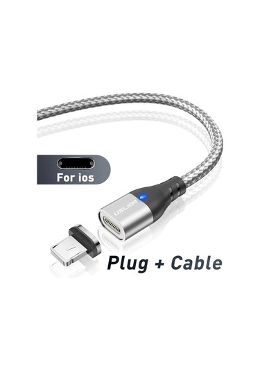 Uslıon Manyetik Şarj Kablosu Usb Mikro Tip C Hızlı Şarj Iphone Uyumlu 12 Telefon Kablosu Chınafildişi1m