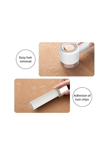 Kosona Usb Şarjlı Evcil İki Fonksiyonlu Tüy Kesici Ve Yapışkan Tüy Temizleyici - Beyaz Diğer