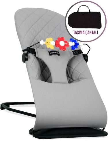 Merfbaby Oyuncaklı Ana Kucağı  - Taşıma Çantalı - Gri