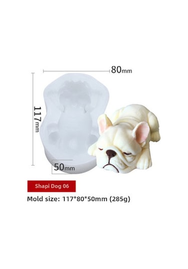Yunboo Kreatif Shar Pei Silikon Kalıbı - Evde Çikolata, Dondurma, Mousse Ve Pasta Yapımı İçin Dıy Ev Fırın Gereci Shar Pei 06 Diğer