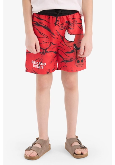 Defacto Erkek Çocuk Nba Chicago Bulls Deniz Şortu E6484a825hsrd44 Kırmızı