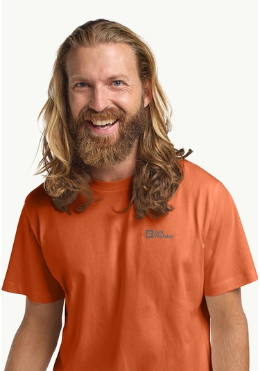 Jack Wolfskin Essential T M Erkek T-shirt-29704 Turuncu