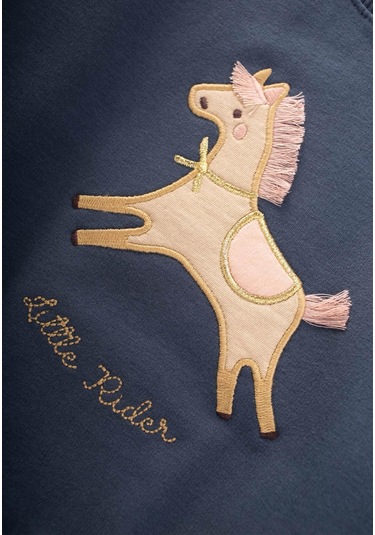 At Aplikeli Sweatshirt 1-6 Yaş Lacivert Lacivert