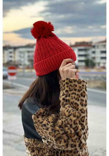 Ponpon Detay Kadın Bere Rkş-17 Bordo Bordo