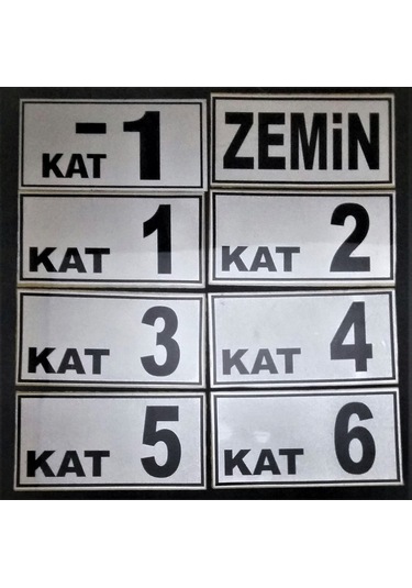 Kat Numarası 8X15Cm Kendinden Yapışkanlı -1 Den 6 Ya