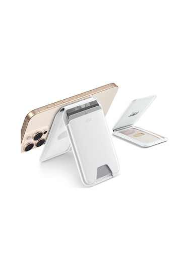 Halolock Magsafe Wallet Standlı Cüzdan Beyaz Beyaz