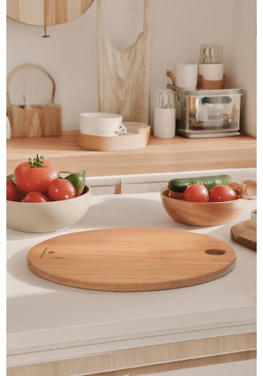 Yekpare Masif Ahşap Sunum Tahtası Kesme Tahtası Kayın Medium 6