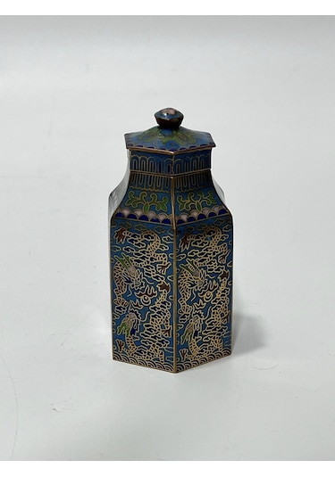 Antika Cloisonne Minyatür Kavanoz 8,2x4,5cm 131