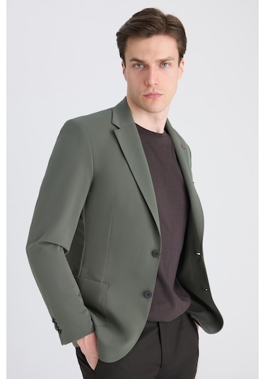 D's Damat Ds Damat Slim Fit Haki Düz Kumaş Ceket 5hc04st14436m Çok Renkli