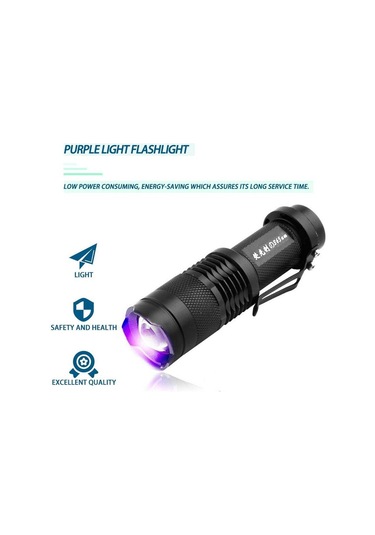 Uv Dedektörü Ultra Violet Led El Feneri Arka Işık 395nm Muayene Lambası Meşalesi Siyah