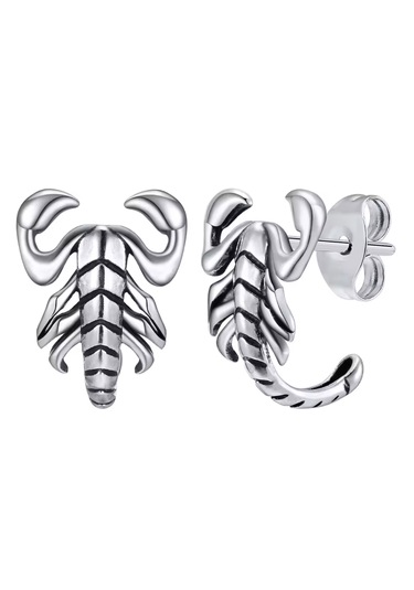 Omark Cotton Çelik Akrep Küpe Gümüş