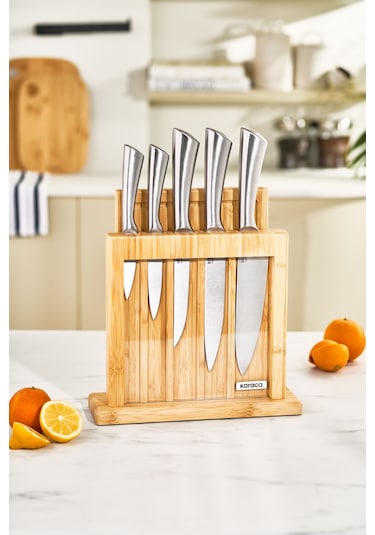 Karaca  Samuray Nagoya Vigor Japon Çeliği 7 Parça Bıçak Seti Ve Kesme Tahtası