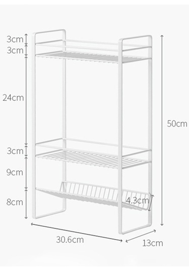 Cbtx Banyo Mutfak İçin 3 Katmanlı Depolama Arabası Metal Depolama Raf Üniteleri Çok Amaçlı